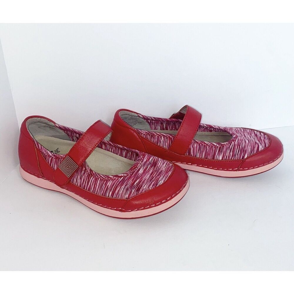 Alegria Shoes Red Mary Jane Slip On Sneaker Stretch Comfort Cushion Y2K 35/5-5.5 - Picture 3 of 15